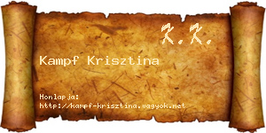 Kampf Krisztina névjegykártya